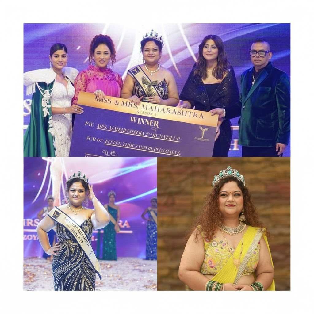 Archana Sachin Kamble wont the title of Mrs. Maharashtra 2nd Runner-At  Miss & Mrs Maharashtra Season 3 pageant.